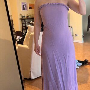 Purple Strapless Maxi Dress